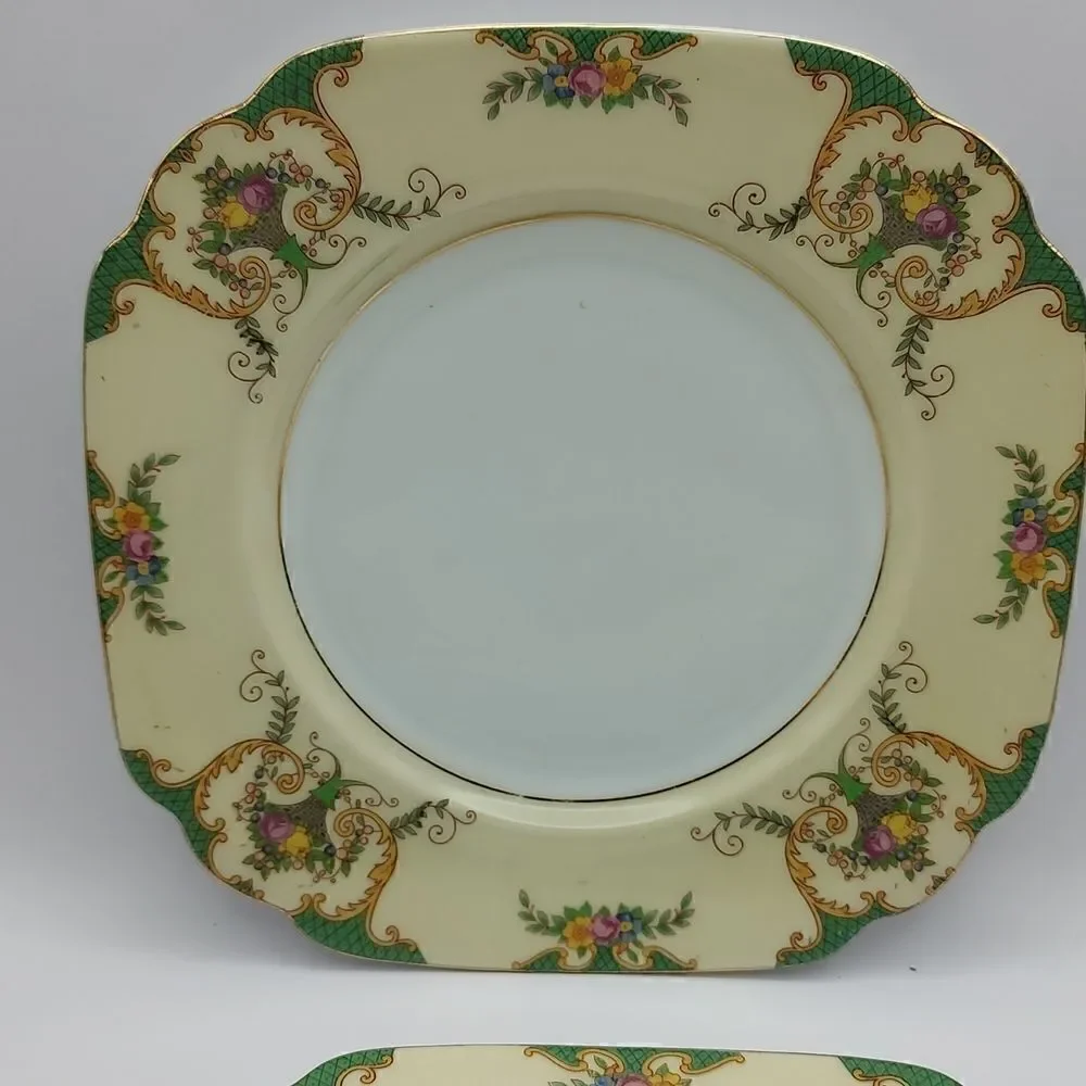 Vintage Gebruder Benedikt Floral Salad Plate Made in Czechoslovakia Rare